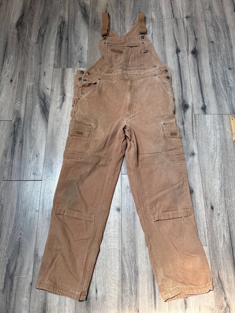 Duluth Trading Co. Brown Mens Work Overalls Size 36x34 100% Cotton Made In Indon